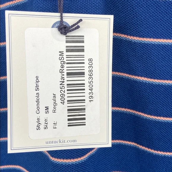 UNTUCKIT 100% Pima Cotton Gondola Stripe Polo. NWT. size S - Picture 4 of 6